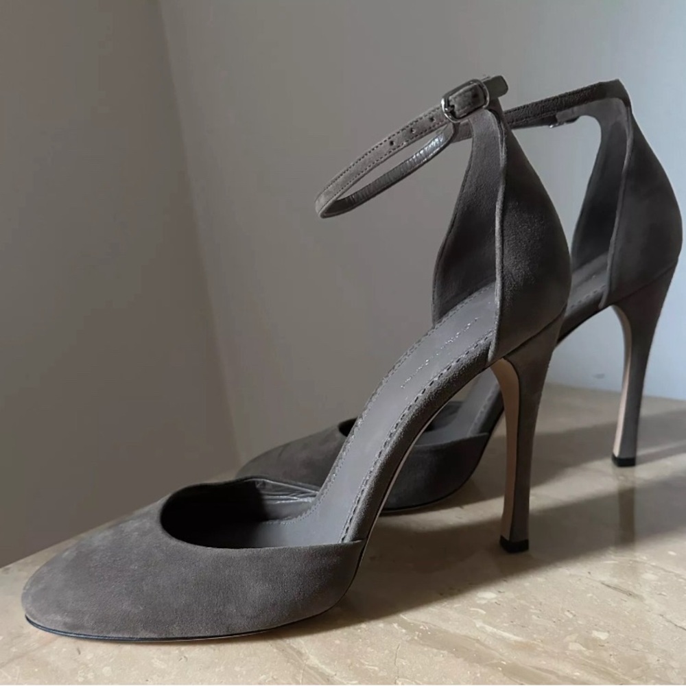 Victoria Beckham D’Orsay suede heels 40